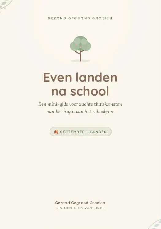 Cover van de mini-gids Even landen na school